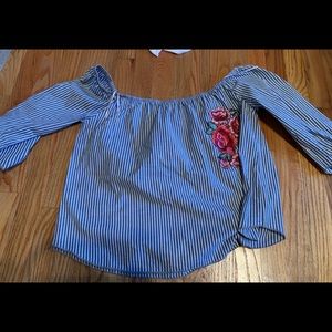 off the shoulder flower top